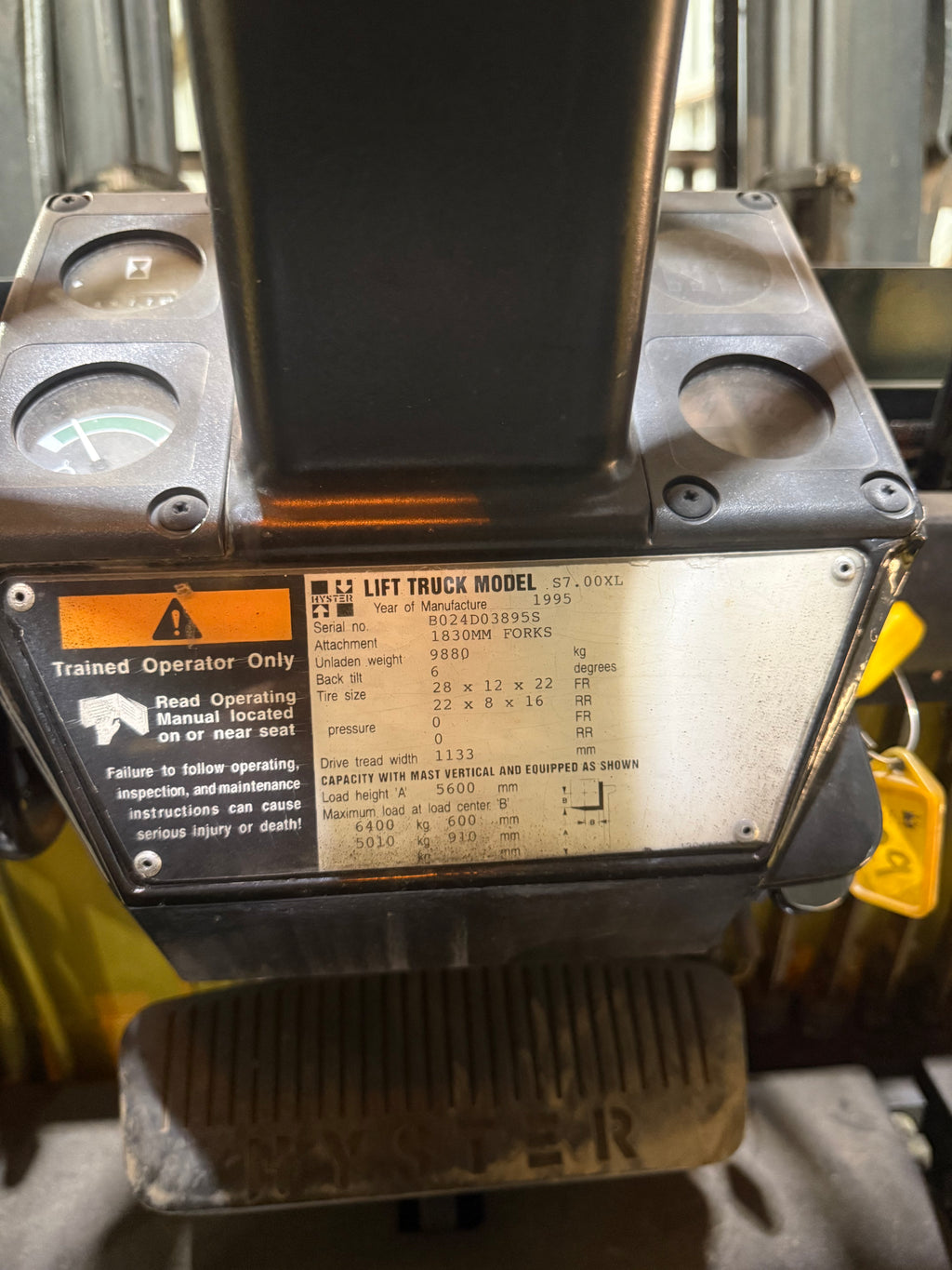 1995 Hyster S7.00XL Forklift